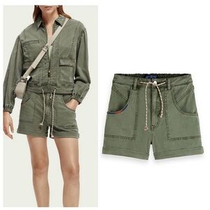 Scotch & Soda Drapy Utility Short in Olive Green Womens Size 27